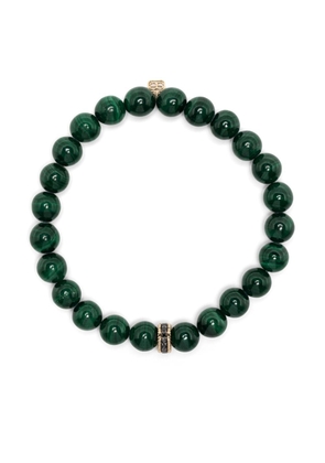 Sydney Evan 14kt yellow-gold malachite emerald beaded bracelet - Green