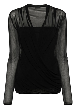 Givenchy mesh wrap blouse - Black