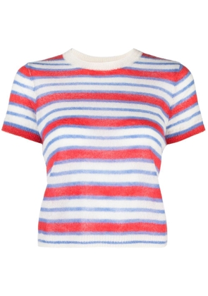 FRAME striped knitted top - White