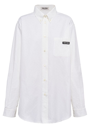 Miu Miu logo-print cotton shirt - White