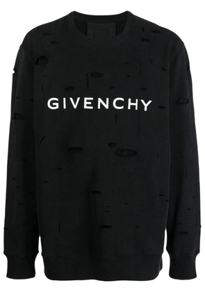 Givenchy logo-print distressed sweatshirt - Black