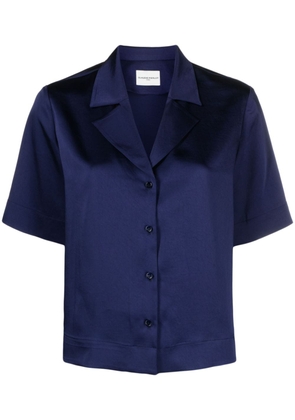 Claudie Pierlot notched-collar satin shirt - Blue