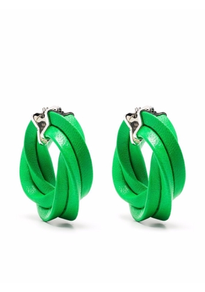 Bottega Veneta twisted hoop earrings - Green