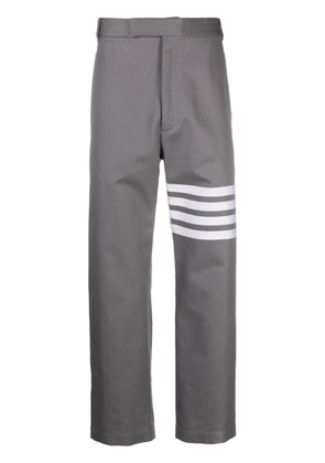 Thom Browne 4-Bar straight-leg cotton trousers - Grey
