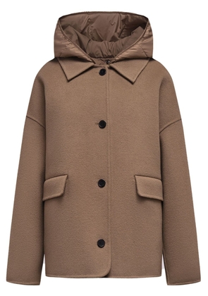 12 STOREEZ hooded merino wool jacket - Brown