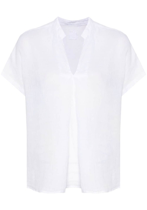 120% Lino inverted-pleat linen blouse - White