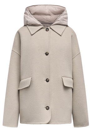 12 STOREEZ hooded merino wool jacket - Neutrals