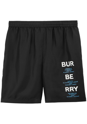 Burberry logo-print silk track shorts - Black