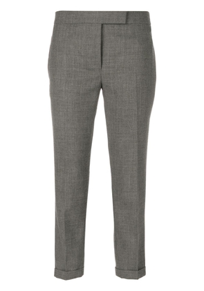 Thom Browne Lowrise Skinny Trousers In Medium Grey 2-Ply Wool Fresco