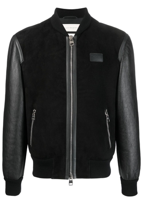Alexander McQueen shearling and leather bomber jacket - Black