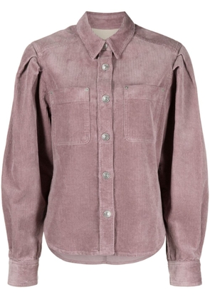 MARANT ÉTOILE puff-sleeve corduroy shirt - Purple
