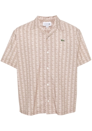 Lacoste short-sleeve geometric-print shirt - Neutrals