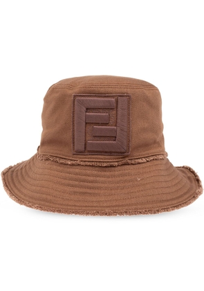 FENDI logo-appliqué bucket hat - Brown