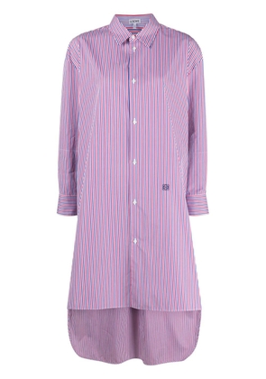 LOEWE striped cotton midi shirtdress - Blue