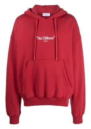 Off-White slogan-print drawstring hoodie - Red
