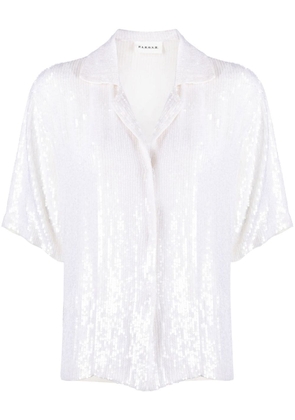P.A.R.O.S.H. sequinned short-sleeve shirt - White