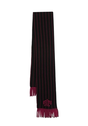 Barrie stripe-print logo-crest scarf - Black
