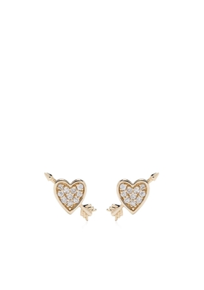 Adina Reyter 14kt yellow gold Heart and Arrow diamond stud earrings