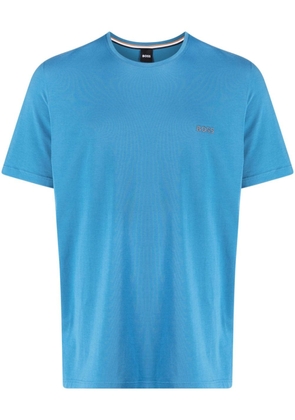 BOSS logo-embroidered cotton T-shirt - Blue