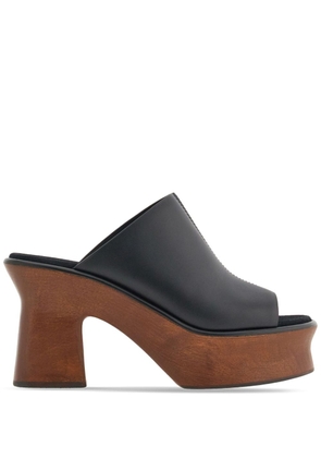 Ferragamo 85mm leather wedge sandals - Black