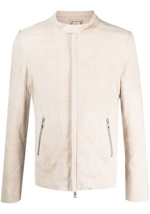 Giorgio Brato zip-up leather jacket - Neutrals