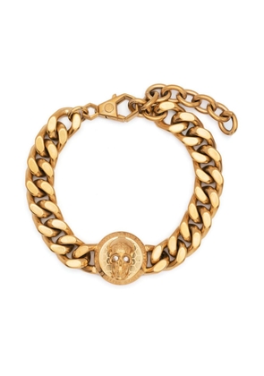 Philipp Plein skull-plaque chain bracelet - Gold