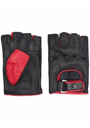 Ferrari Prancing Horse leather driving gloves - Black