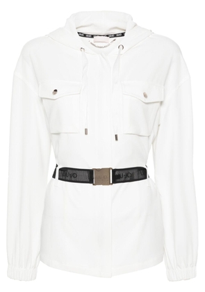 LIU JO belted hooded jacket - White