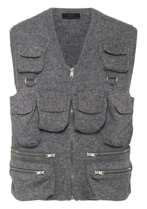 Prada flap-pocket shetland wool vest - Grey