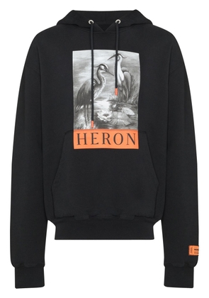 Heron Preston graphic-print pullover hoodie - Black