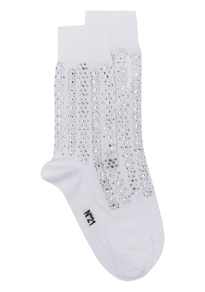 Nº21 crystal-embellished socks - White