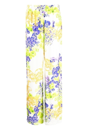 Versace floral-print wide-leg trousers - Multicolour