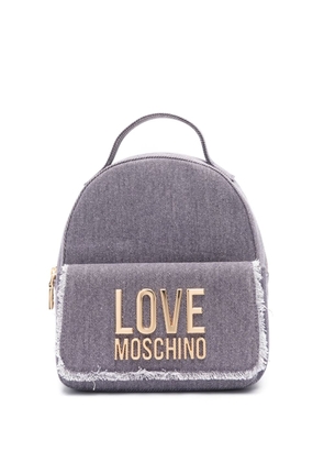 Love Moschino frayed denim backpack - Blue