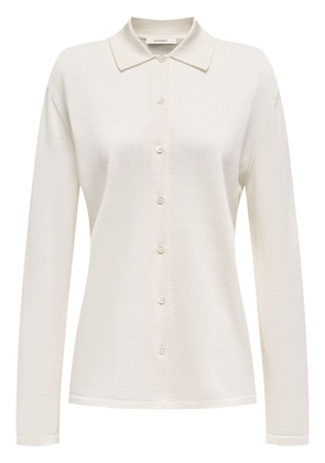 12 STOREEZ fine-knit button-up shirt - White