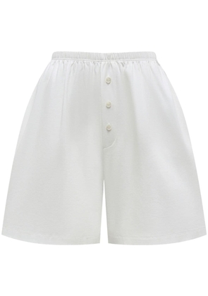 12 STOREEZ elasticated-waistband cotton mini shorts - White