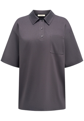 12 STOREEZ chest-pocket cotton polo shirt - Grey