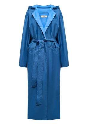 12 STOREEZ hooded reversible trench coat - Blue