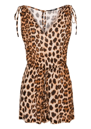 LIU JO leopard-print V-neck playsuit - Brown