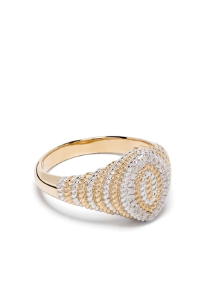 Yvonne Léon 9kt gold mini Marquise diamond signet ring