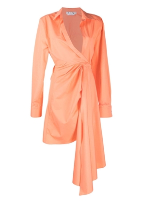 Off-White Bow Tie wrap dress - Orange