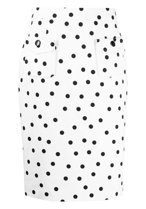 Paule Ka polka dot-print pencil skirt - White