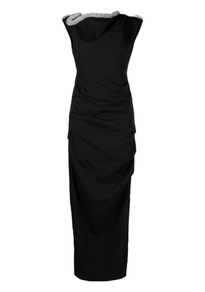 Rachel Gilbert Farley crystal-embellished gown dress - Black
