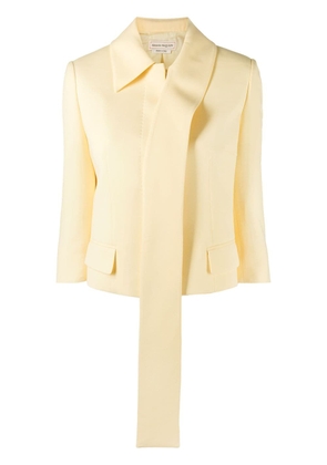 Alexander McQueen cropped single-breasted jacket - Yellow