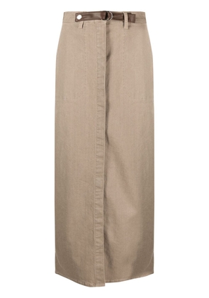 Emporio Armani long denim pencil skirt - Brown