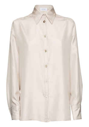 Ferragamo technical satin shirt - White