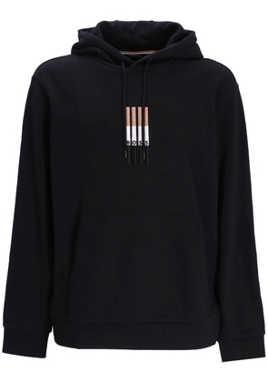 BOSS embroidered logo hoodie - Black