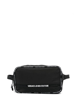 Versace Jeans Couture embossed-logo zipped toiletry bag - Black