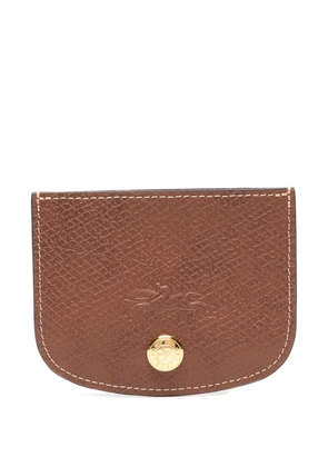 Longchamp Épure logo-embossed leather cardholder - Brown