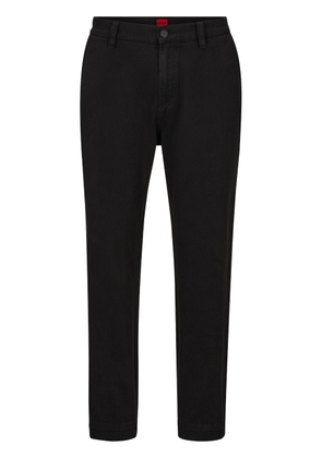 HUGO straight-leg cotton trousers - Black