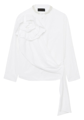 Simone Rocha floral-appliquéd cotton shirt - White